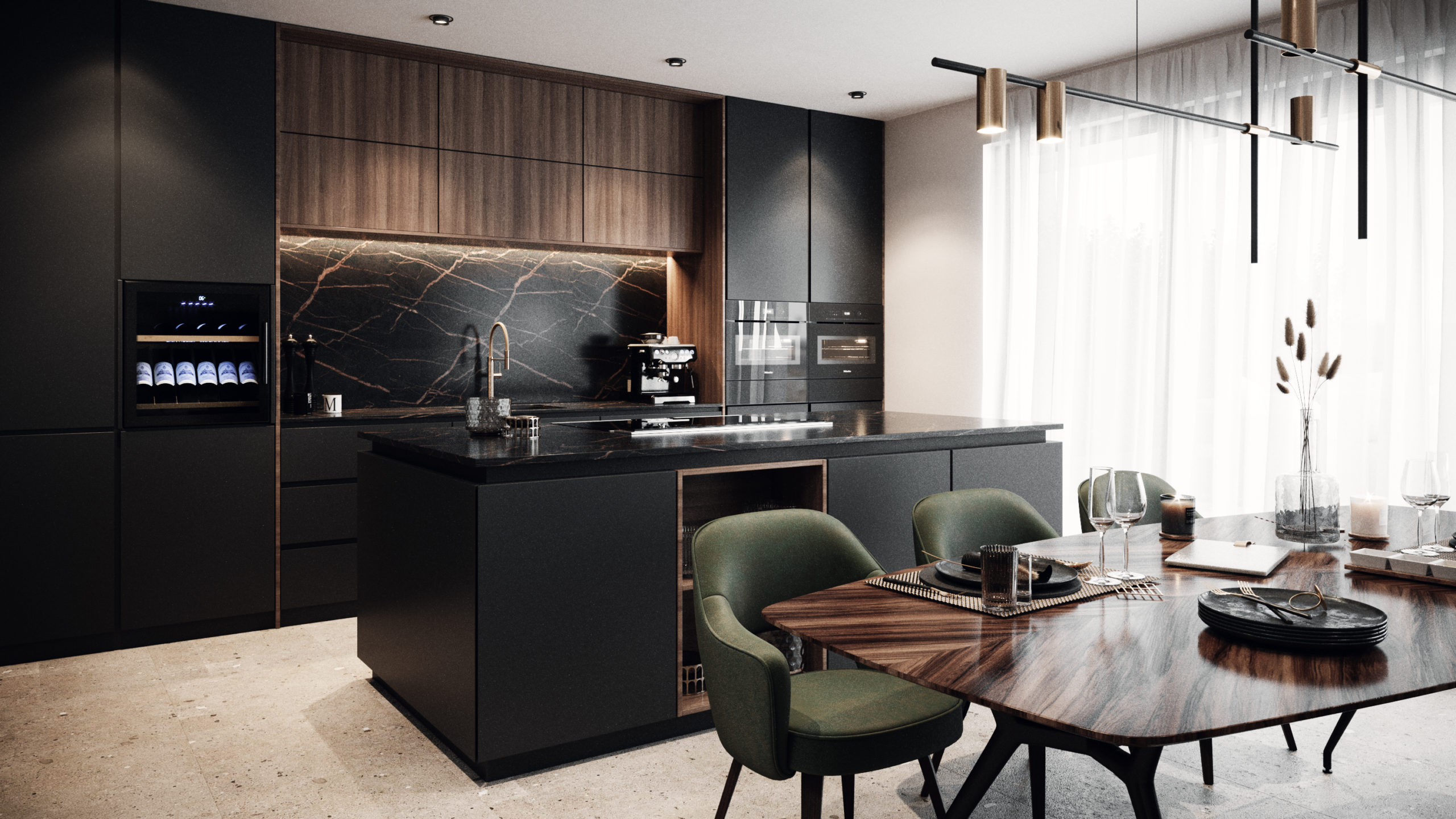 SENINGERBERG_living_003 Aménagement contemporain d'une cuisine sur mesure Luxembourg
