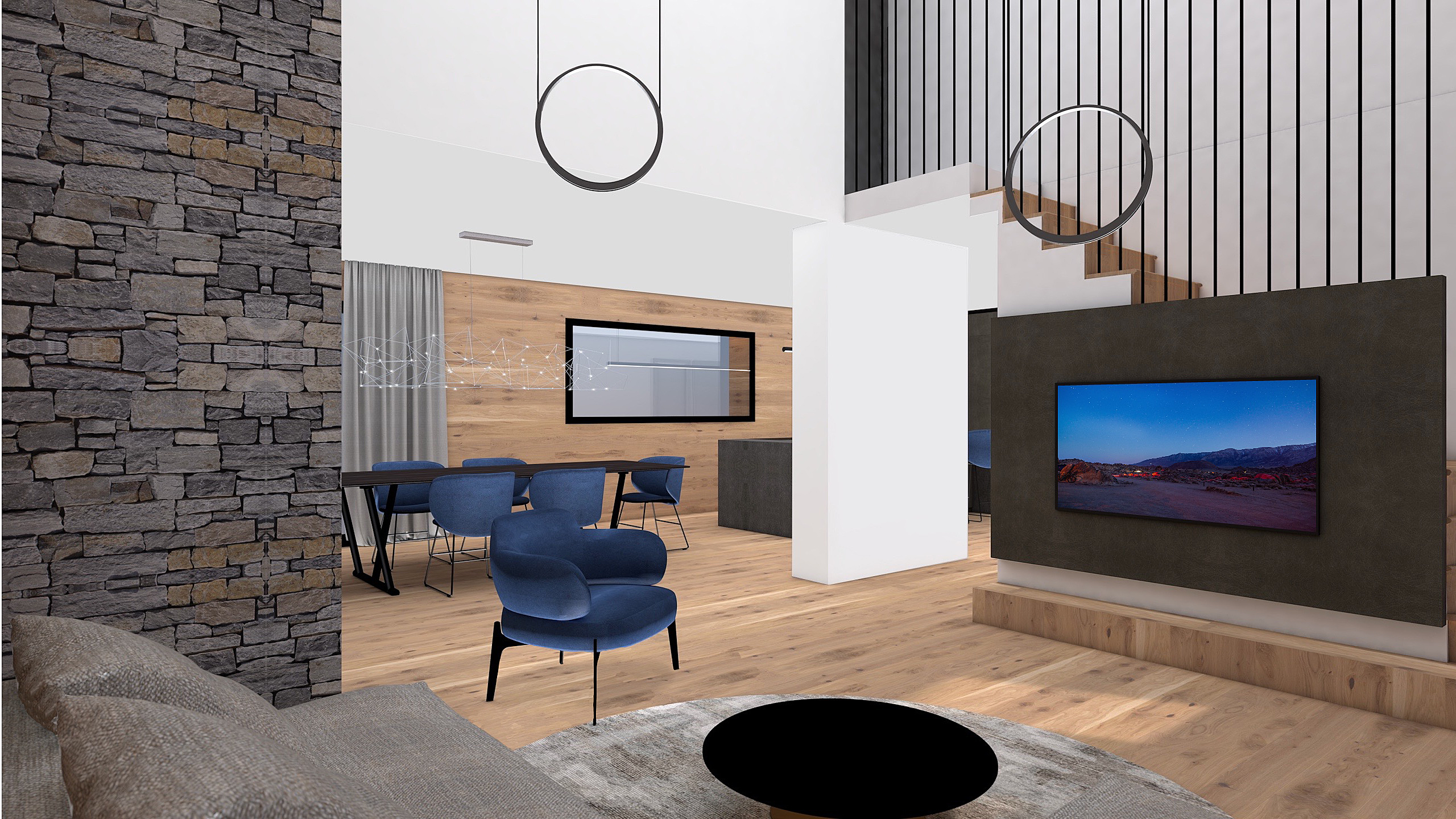 Perspective 3D projet architecture La clusaz.