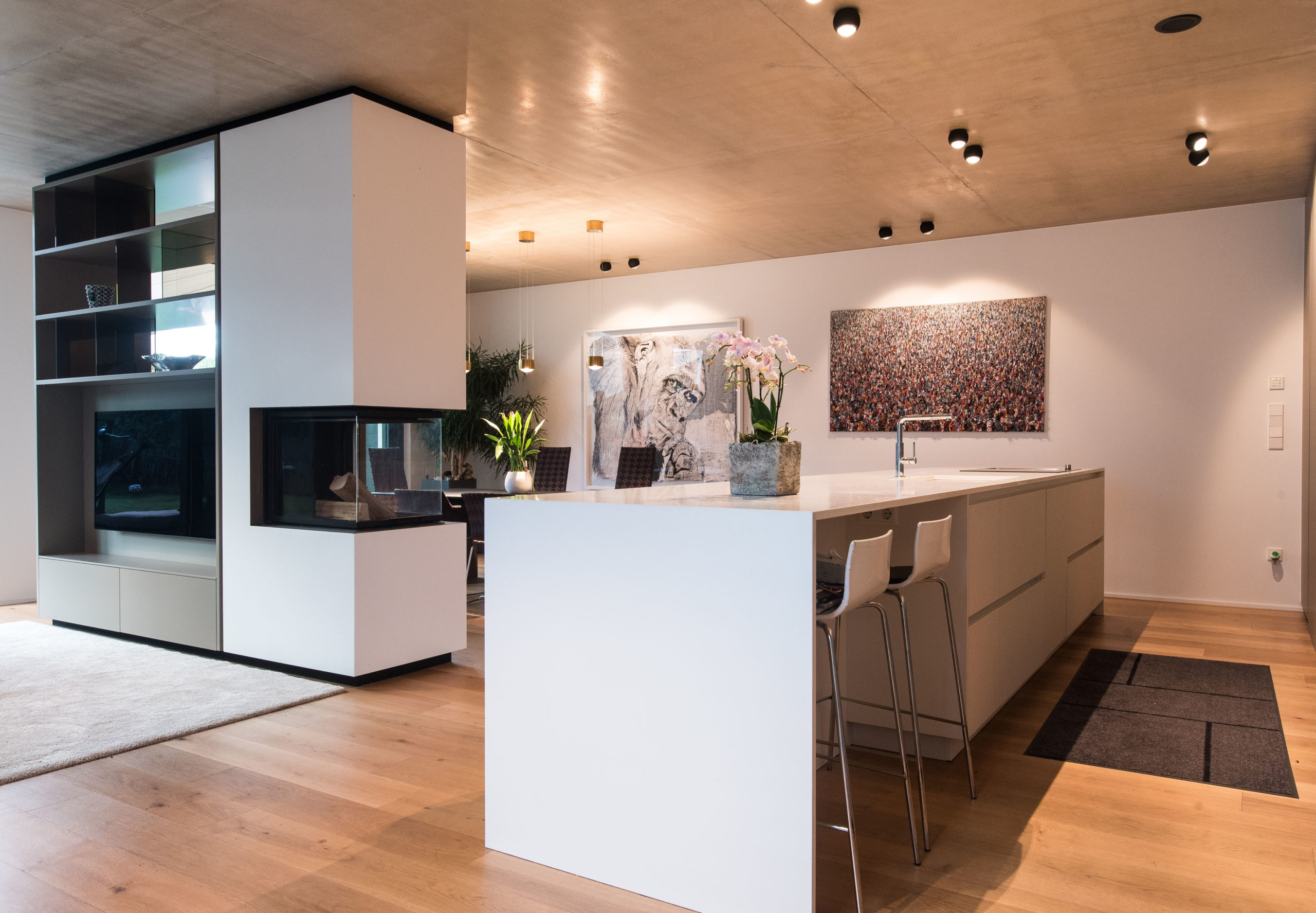 Projet architecture intérieur cuisine salon séjour contemporain Luxembourg