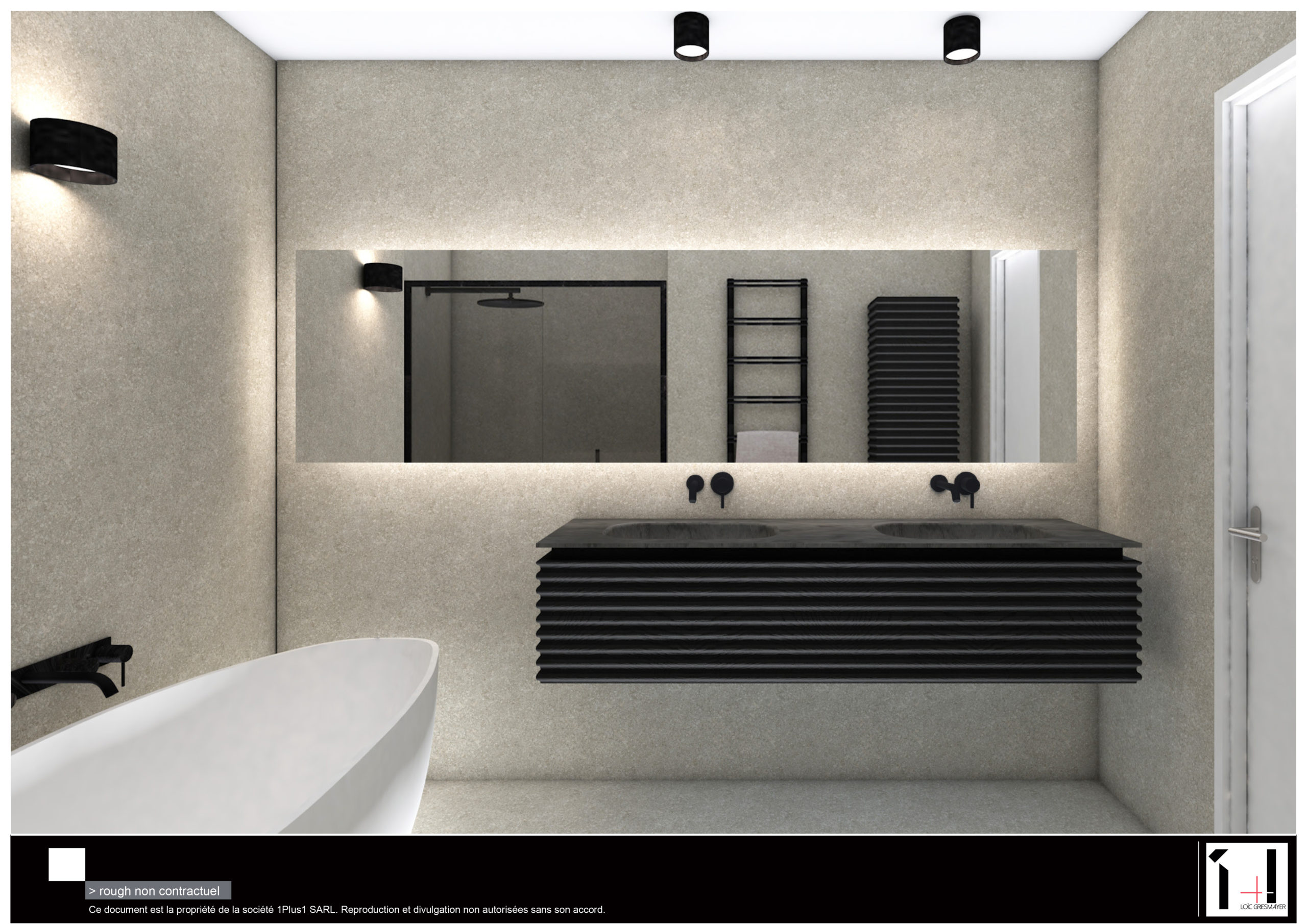 Projet de salle de bains 3D luxembourg.